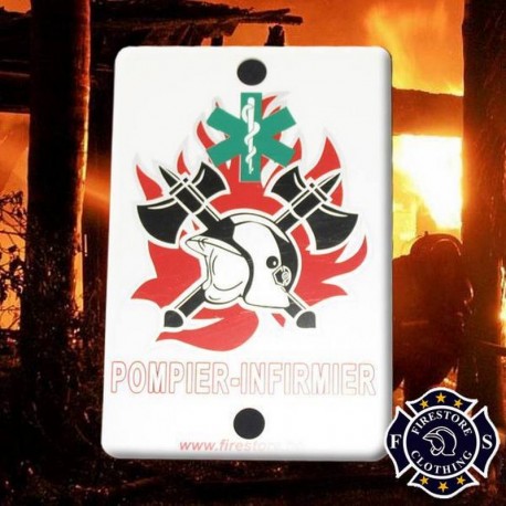 Plaque Pare-brise Pompier Infirmier