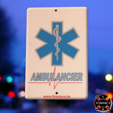 Plaque Pare-brise Ambulancier