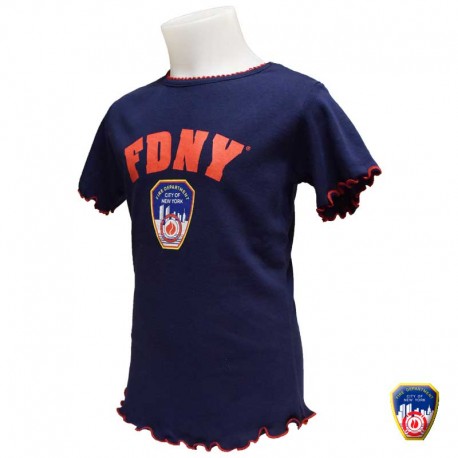 T-shirt Fille FDNY Blanc