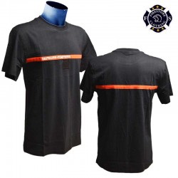 t-shirt sapeurs pompiers bande rouge