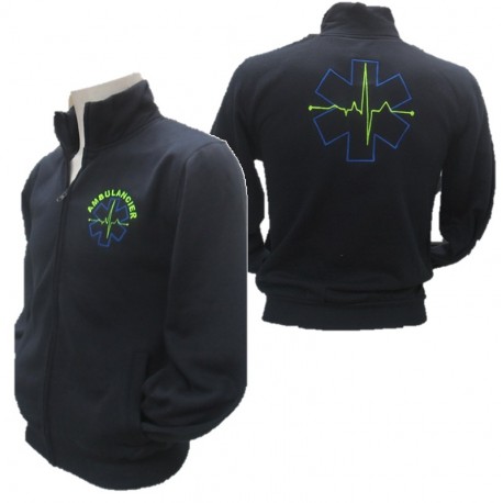 sweat capuche ambulancier zip