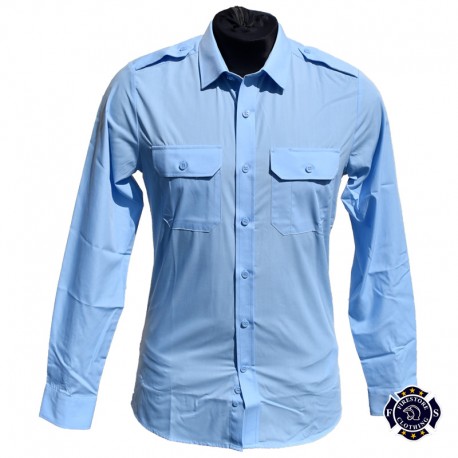 Chemise sapeurs pompiers d'uniforme bleu ciel Manches Longues