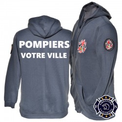 Sweat personnalisable Sapeurs-Pompiers "full zip avec capuche"