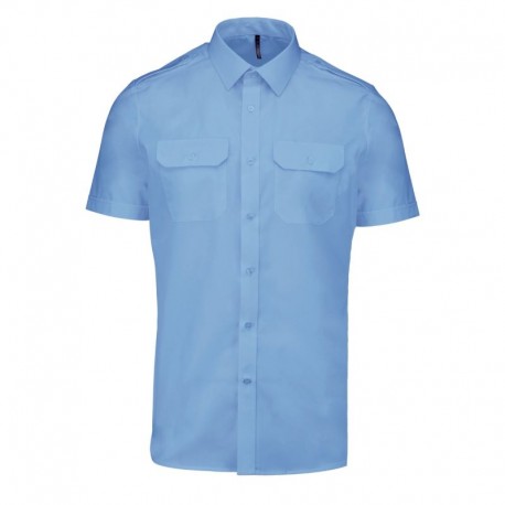 Chemise d'uniforme bleu ciel Manches Courtes